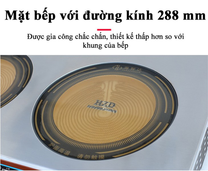 Bếp điện công nghiệp bốn sáu mặt có giá phẳng dưới - bếp hồng ngoại công nghiệp sáu 3.5kw Hzd-3.5kw-Dt6lt 3 - Vinakitchen HZD4X2.5KWDTPBF1 8 - Vinakitchen