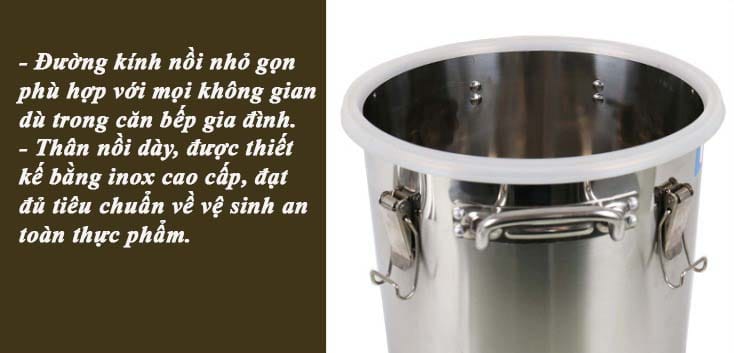 Nồi nấu rượu, nồi chưng cất tinh dầu inox dùng gas, than, củi, bếp từ 20 lít 6 - Vinakitchen NRG7 - Vinakitchen