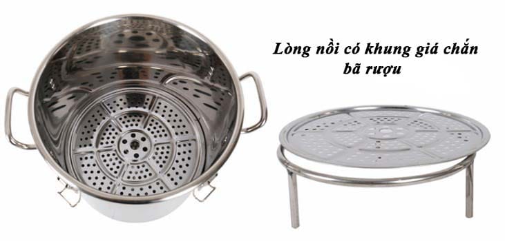Nồi nấu rượu, nồi chưng cất tinh dầu inox dùng gas, than, củi, bếp từ 20 lít 7 - Vinakitchen NRG8 - Vinakitchen