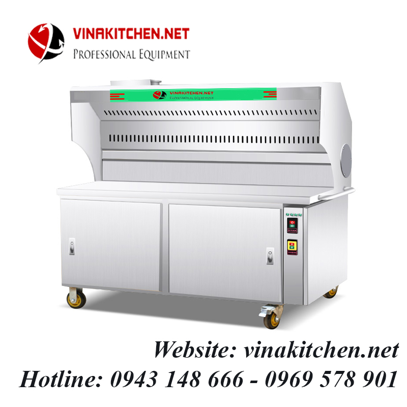 Xe đẩy nướng không khói, Xe nướng thịt lưu động 1 - Vinakitchen XNTKK - Vinakitchen