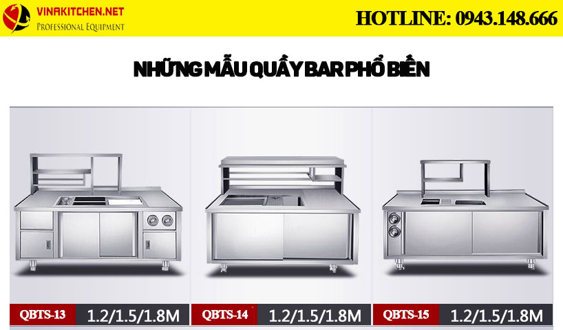 Quầy Bar Inox Pha Chế Trà Sữa - Cafe 10 - Vinakitchen quay tra sua 10 - Vinakitchen