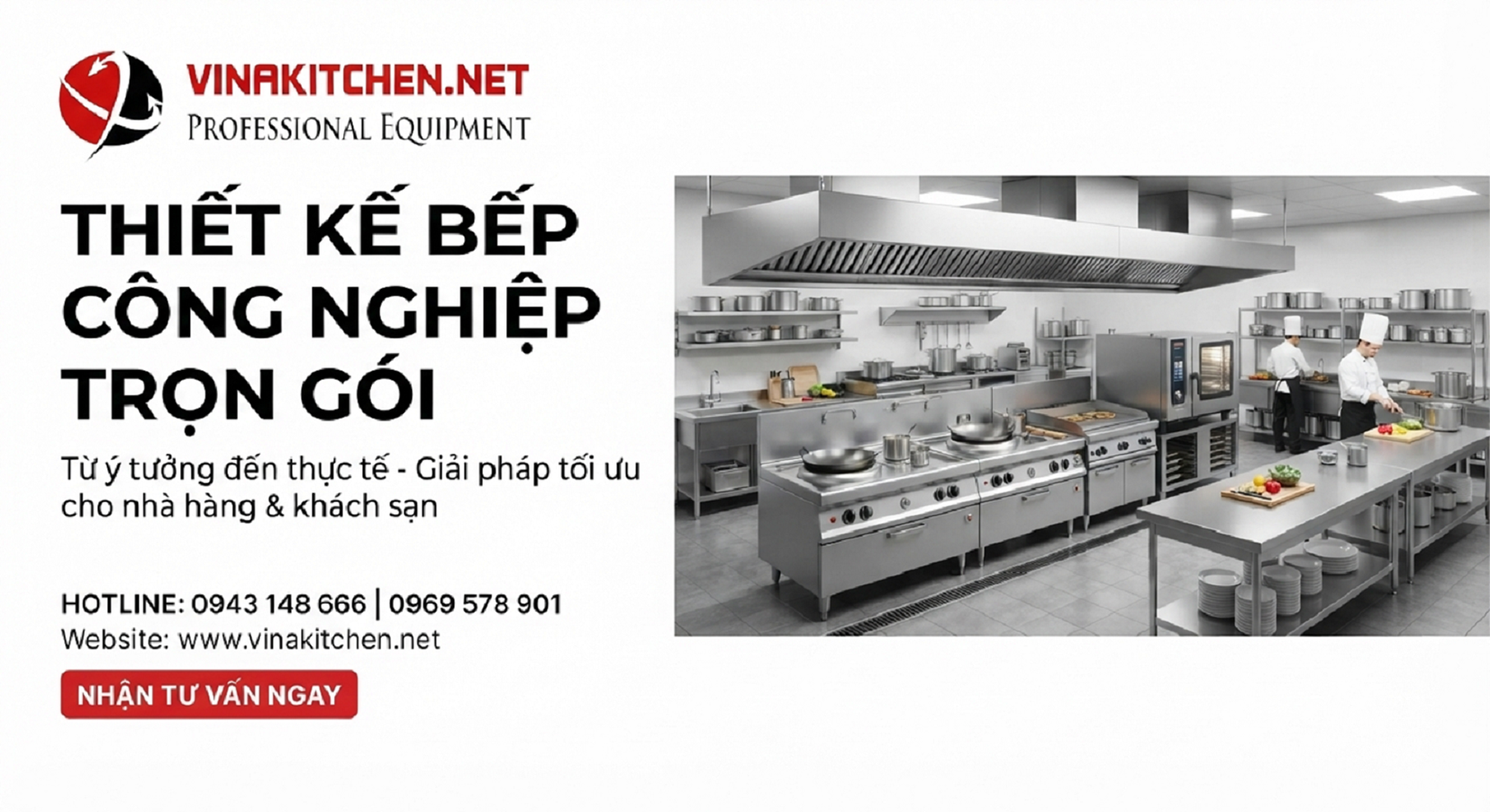 thiết kế thi công bếp công nghiệp trọn gói